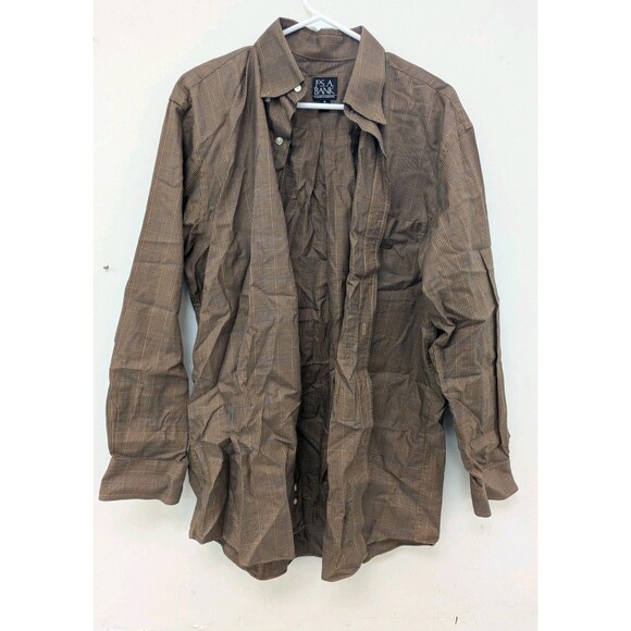 Jos. A. Bank Other - Jos A Bank Traveler's Collection Men's Brown Dress Shirt Size M 100% Cotton